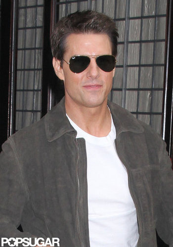 Tom Cruise rocked aviator shades in NYC.
Tom Cruise rocked aviator shades in NYC.