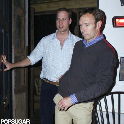 Prince William stepped out of the night club after having a guy's night.
Prince William stepped out of the night club after having a guy's night.