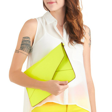 Neon Yellow Vegan Tablet Clutch
