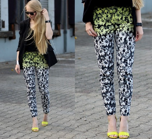With flower-power pants like these, you need little else but a sleek blazer and heels to round out your look.
Photo courtesy of Lookbook.nu
With flower-power pants like these, you need little else but a sleek blazer and heels to round out your look.
Photo courtesy of Lookbook.nu