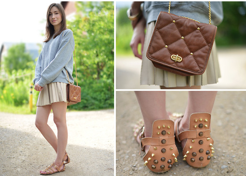 Opt for a pair of Summer sandals with serious statement power — just look at how these studded flats add interest to a basic sweatshirt tee and neutral pleats.
Photo courtesy of Lookbook.nu
Opt for a pair of Summer sandals with serious statement power — just look at how these studded flats add interest to a basic sweatshirt tee and neutral pleats.
Photo courtesy of Lookbook.nu