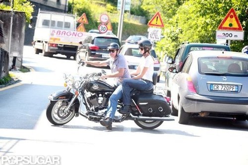 George Clooney Keeps Stacy Keibler Close on a Ride Around Lake Como George Clooney Keeps Stacy Keibler Close on a Ride Around Lake Como
