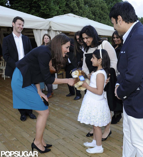 Kate Middleton wore a blue Zara dress.
Kate Middleton wore a blue Zara dress.