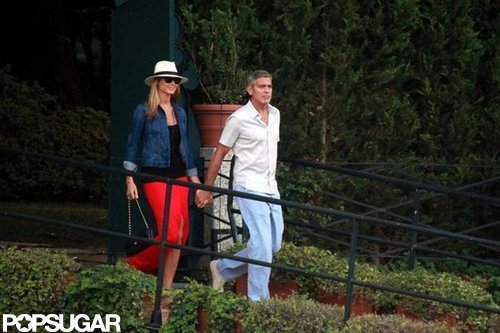 George Clooney held Stacy Keibler's hand while in Lake Como in June 2012.
George Clooney held Stacy Keibler's hand while in Lake Como in June 2012.