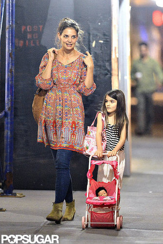 Katie Holmes stepped out in a bright floral dress paired with jeans.
Katie Holmes stepped out in a bright floral dress paired with jeans.