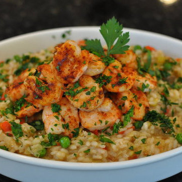 Vegetable Risotto With Shrimp