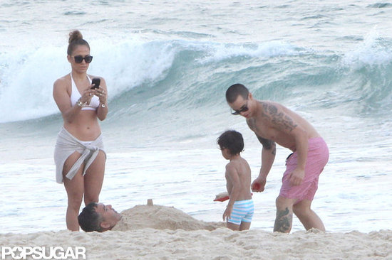 Jennifer Lopez played on the beach in Rio de Janeiro with Casper Smart, Max, and Emme in June 2012.
Jennifer Lopez played on the beach in Rio de Janeiro with Casper Smart, Max, and Emme in June 2012.