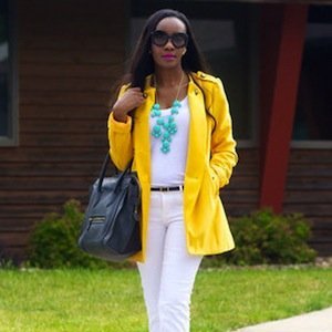 Yellow and White Street Style