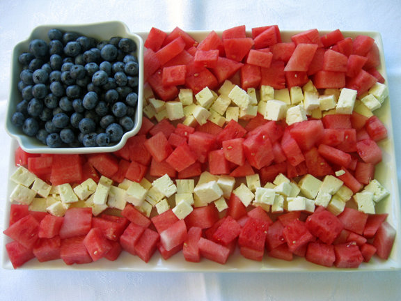 Watermelon and Feta Flag Watermelon and Feta Flag
