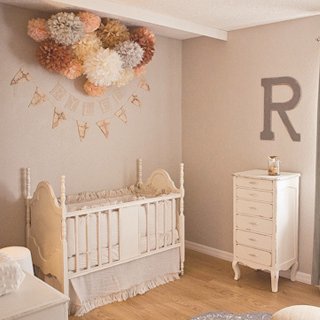 Peach and Gray Baby Girl Nursery