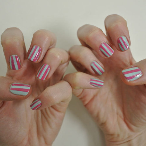DIY Sticky Tape Manicure Using Nail Polish and Tape