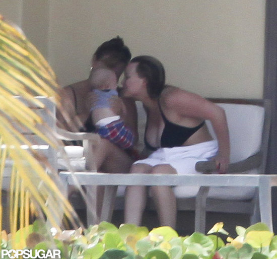 Hilary Duff gave baby Luca a kiss in Mexico while wearing a black bikini.
Hilary Duff gave baby Luca a kiss in Mexico while wearing a black bikini.