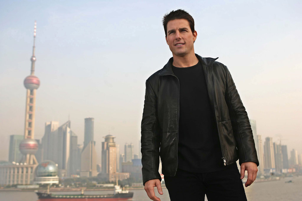 Tom Cruise got hot in a black leather jacket with a view of China behind him for the Mission: Impossible III press conference in November 2005.
Tom Cruise got hot in a black leather jacket with a view of China behind him for the Mission: Impossible III press conference in November 2005.