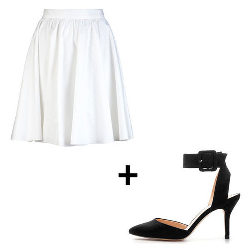 Punch up a crisp circle-skirt ensemble with a sexy ankle-strap sandal. This black and white rendition injects a strong feminine edge into an otherwise ladylike look.
Get the Look:
10 Crosby by Derek Lam Solid Circle Skirt ($240)
Zara Basic Sling Back ($50)
Punch up a crisp circle-skirt ensemble with a sexy ankle-strap sandal. This black and white rendition injects a strong feminine edge into an otherwise ladylike look.
Get the Look:
10 Crosby by Derek Lam Solid Circle Skirt ($240)
Zara Basic Sling Back ($50)