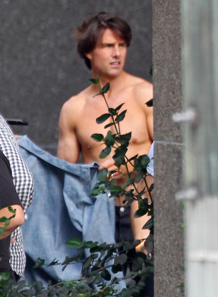 Tom Cruise shared a shirtless moment in LA while shooting an ad for ESPN with Cameron Diaz in June 2010.
Tom Cruise shared a shirtless moment in LA while shooting an ad for ESPN with Cameron Diaz in June 2010.