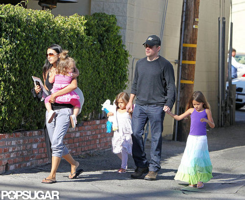 Matt Damon Spends the Weekend With His Girls Matt Damon Spends the Weekend With His Girls