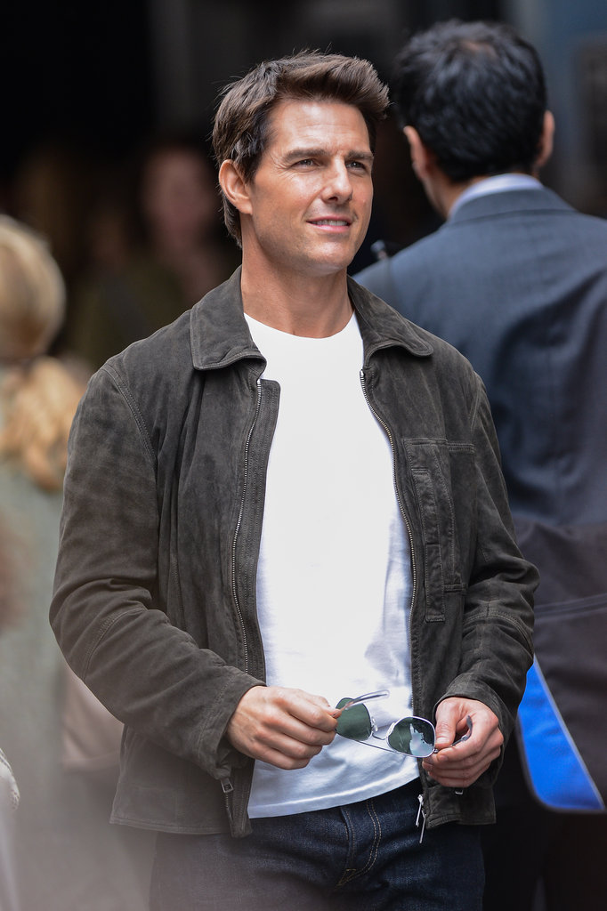 Tom Cruise showed off his sexy smile on the set of Oblivion in NYC in June 2012.
Tom Cruise showed off his sexy smile on the set of Oblivion in NYC in June 2012.
