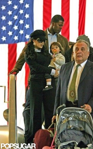 Salma Hayek and Valentina Pinault walked by a big flag at LAX in January 2009.
Salma Hayek and Valentina Pinault walked by a big flag at LAX in January 2009.