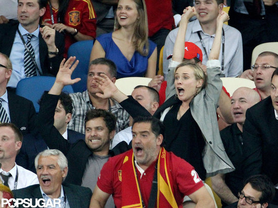 Joshua Jackson and Diane Kruger Cheer on Spain to a European Championship Joshua Jackson and Diane Kruger Cheer on Spain to a European Championship