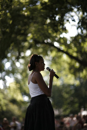 Before she was first lady, Michelle Obama helped her husband at a campaign event in Des Moines, IA, in 2007.
Before she was first lady, Michelle Obama helped her husband at a campaign event in Des Moines, IA, in 2007.