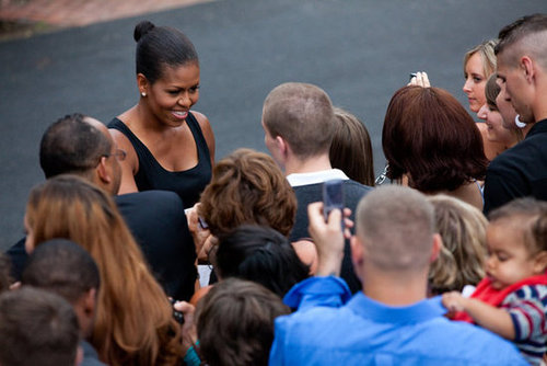 Michelle greeted military families at the White House in 2009.
Michelle greeted military families at the White House in 2009.
