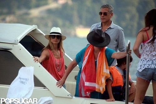George Clooney and Stacy Keibler Get Back to Boating in Lake Como George Clooney and Stacy Keibler Get Back to Boating in Lake Como