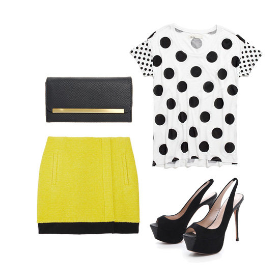 Get your black-and-yellow fix the easy way with a tonal skirt that does the work for you. All you have to do is add a fun top, like this polka-dot tee, and a hot pair of open-toe heels.
Asos Snake Bar Clutch ($20)
Madewell Dotted Anywhere Tee ($45)
Jean-Michel Cazabat Zelta Sling Back Sandals ($295)
Diane von Furstenberg Kiki Bouclé Wool Blend Wrap Skirt ($300)
Get your black-and-yellow fix the easy way with a tonal skirt that does the work for you. All you have to do is add a fun top, like this polka-dot tee, and a hot pair of open-toe heels.
Asos Snake Bar Clutch ($20)
Madewell Dotted Anywhere Tee ($45)
Jean-Michel Cazabat Zelta Sling Back Sandals ($295)
Diane von Furstenberg Kiki Bouclé Wool Blend Wrap Skirt ($300)