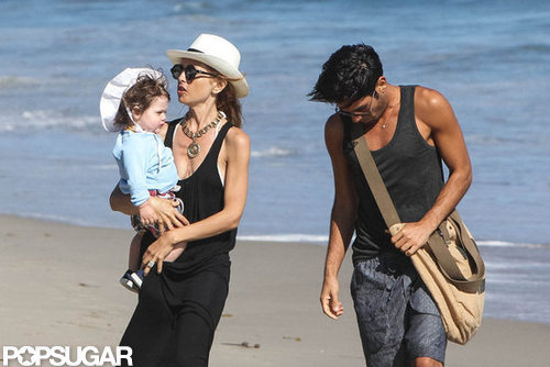 Rachel Zoe held Skyler on the beach with a friend.
Rachel Zoe held Skyler on the beach with a friend.