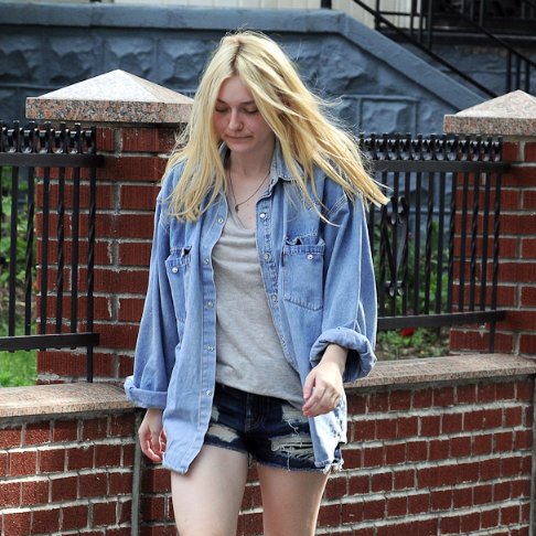 Dakota Fanning and Elizabeth Olsen Filming Pictures