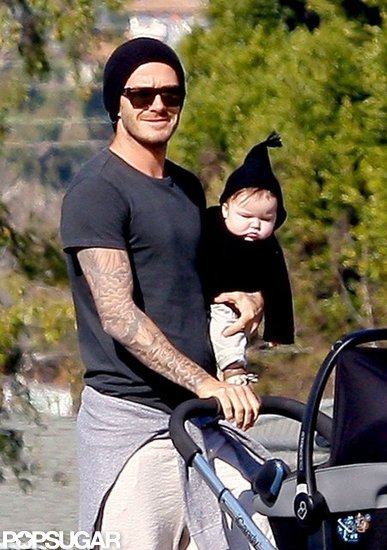 David Beckham held onto Harper and bundled her up in a cute hooded sweater in December 2011 while the boys played at a park in LA.
David Beckham held onto Harper and bundled her up in a cute hooded sweater in December 2011 while the boys played at a park in LA.