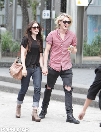 Jamie Campbell Bower and Lily Collins held hands in Toronto. Jamie Campbell Bower and Lily Collins held hands in Toronto.