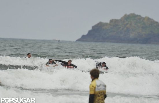 Prince Harry rode a wave in Cornwall.
Prince Harry rode a wave in Cornwall.