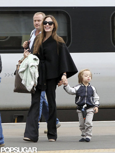 In August 2011, Knox Jolie-Pitt held mom Angelina Jolie's hand while catching a train to Glasgow.
In August 2011, Knox Jolie-Pitt held mom Angelina Jolie's hand while catching a train to Glasgow.
