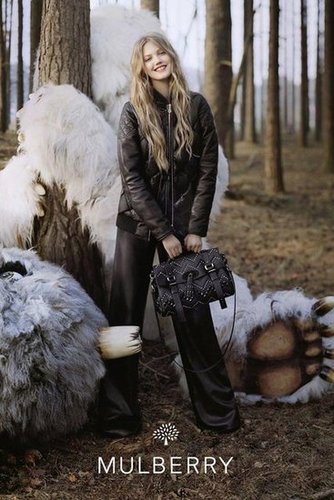 Lindsey Wixson looks adorable in Mulberry's fantastical Fall ads.
Lindsey Wixson looks adorable in Mulberry's fantastical Fall ads.