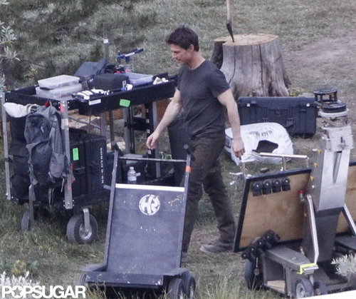 Tom Cruise walked around on the Oblivion set in CA.
Tom Cruise walked around on the Oblivion set in CA.