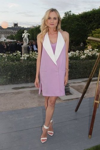 Her lilac-hued 3.1 Phillip Lim tuxedo dress went perfectly with her white Givenchy sandals earlier this month.
Her lilac-hued 3.1 Phillip Lim tuxedo dress went perfectly with her white Givenchy sandals earlier this month.