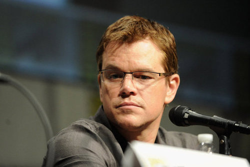 Matt Damon spoke during Sony's Eylsium panel during Comic-Con at San Diego.
Matt Damon spoke during Sony's Eylsium panel during Comic-Con at San Diego.