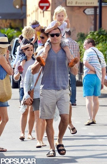 Liev Schreiber gave his son a lift in the South of France.
Liev Schreiber gave his son a lift in the South of France.