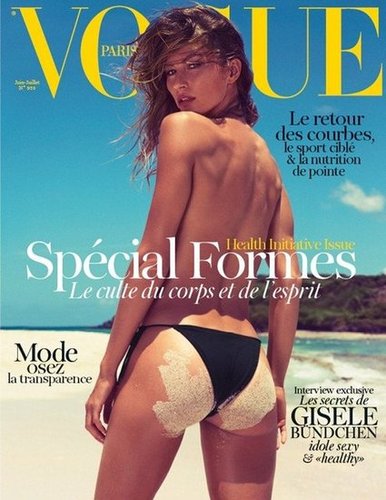 Gisele Bündchen bared her backside on the cover of Vogue Paris's June/July 2012 issue.
Gisele Bündchen bared her backside on the cover of Vogue Paris's June/July 2012 issue.