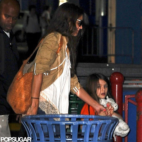 Katie Holmes and Suri Cruise Fit In a Late Gymnastics Class Katie Holmes and Suri Cruise Fit In a Late Gymnastics Class