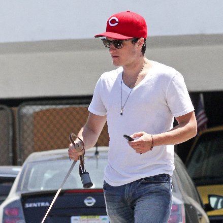 Josh Hutcherson Walking Dog in LA Pictures
