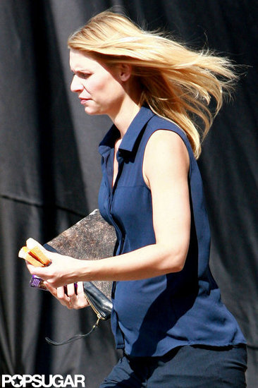 Claire Danes grabbed a ham sandwich on set in North Carolina.
Claire Danes grabbed a ham sandwich on set in North Carolina.