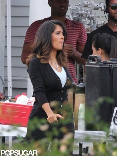 Salma Hayek visited craft services.
Salma Hayek visited craft services.