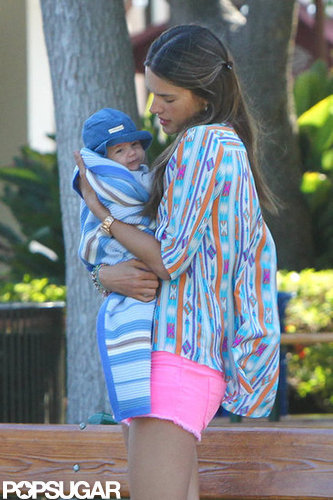 Alessandra Ambrosio held onto her son Noah.
Alessandra Ambrosio held onto her son Noah.