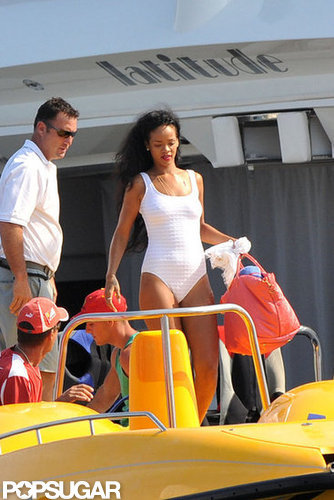 Rihanna sported a white one-piece on vacation in the South of France in July.
Rihanna sported a white one-piece on vacation in the South of France in July.