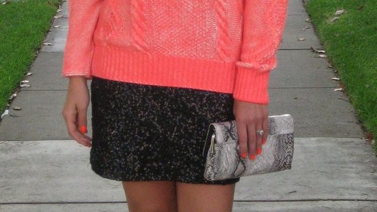 H&M Neon Sweater. Express Sequin Miniskirt