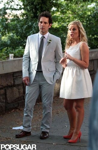 Amy Poehler Gets Close With Pal Paul and Son Archie on Set Amy Poehler Gets Close With Pal Paul and Son Archie on Set