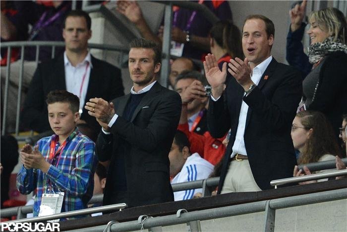 David and Brooklyn Beckham Support Team GB With Prince William David and Brooklyn Beckham Support Team GB With Prince William
