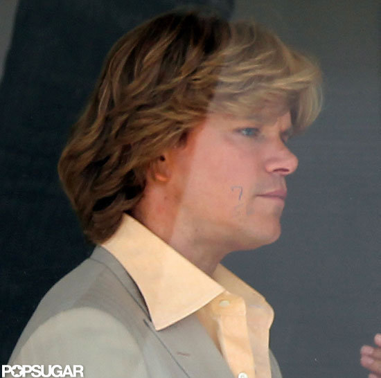 Matt Damon was in costume for Behind the Candelabra.
Matt Damon was in costume for Behind the Candelabra.