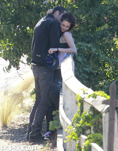 Rupert Sanders kissed Kristen Stewart's neck.
Rupert Sanders kissed Kristen Stewart's neck.